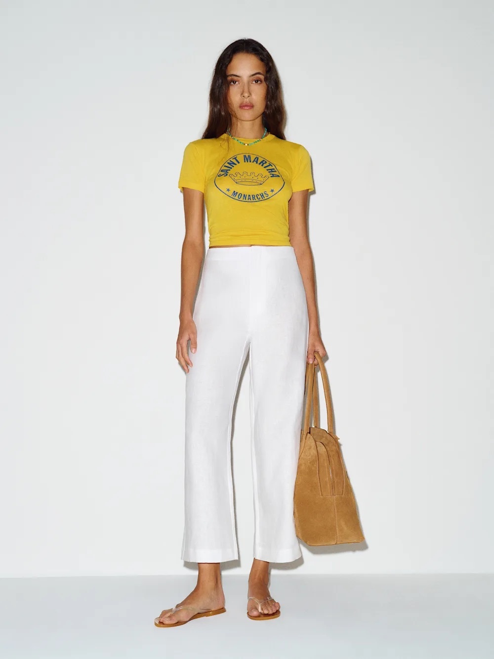 Reformation 4 Joni White Linen Cropped Pants